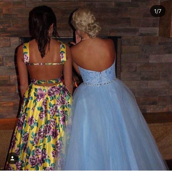 Rachel Allan yellow & purple Floral dress. Size 4 - Picture 3 of 3